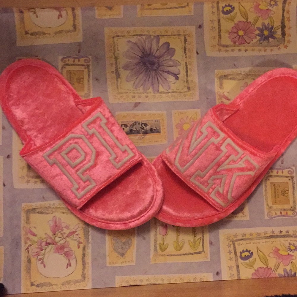 Pink Velour Slippers